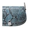 MICHAEL KORS Mila Snake Embossed Silver Hardware Polyurethane Shoulder Bag Medium Women's Cornflower