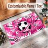 Fußball-Thema Weicher Kristall-Samt Teppich Benutzerdefinierter Name & Text Druck Rutschfester Boden Teppich für Schlafzimmer Wohnzimmer