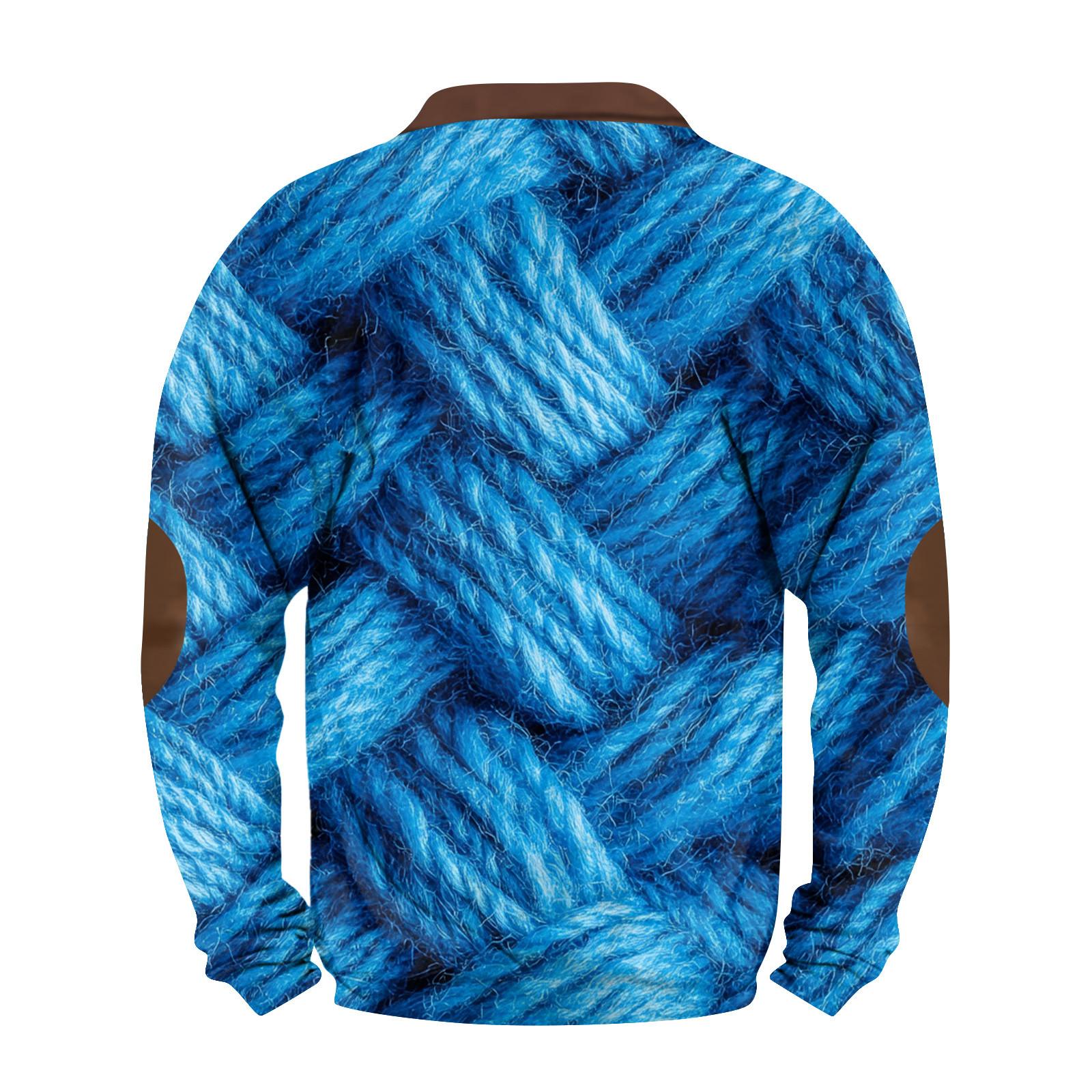 Мужская повседневная толстовка в стиле ретро с градиентным принтом M красный — фото 4