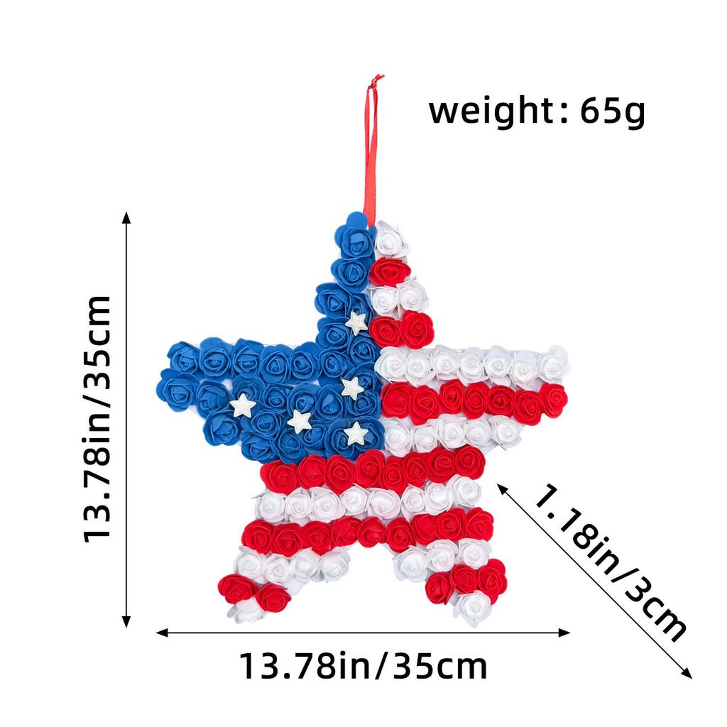 Unabhängigkeitstag Kranz Neuer künstlicher Blumenkranz Türhänger Außenhof Party Dekoration Ornamente