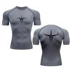 Gym Fitness Breathable T-shirt Casual Daily Sweat Absorbent Fitness Sports Workout Men Short-sleeved Tops High Elasticity Tight Fit