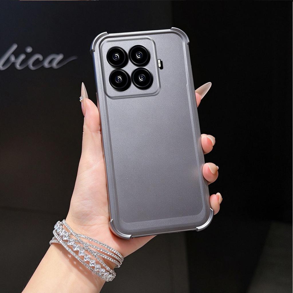 Anti-Drop Airbag Bumper Phone Case for Xiaomi 15T Pro Luxury Titanium Metallic Cover