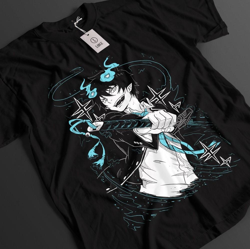 

Blue Exorcist Shirt Rin Tshirt Yukio T-Shirt Mephisto Top Shiemi Anime Waifu Tee 4XL