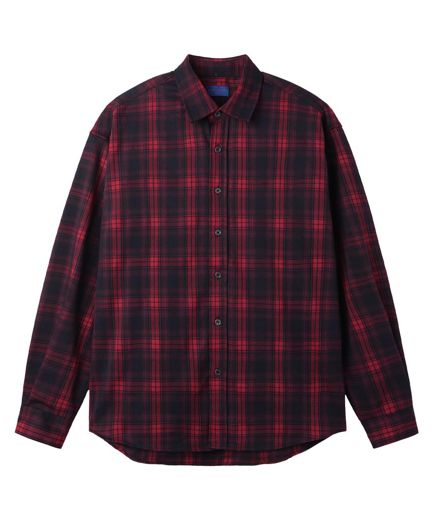 ALVINCLO [De Luxe] Unisex Semi-Oversized Long Sleeve Check Pattern Shirt Dlx1271 (4 Colors)
