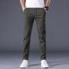 Pantaloni Casual Estivi Sottili a Colore Unito Classici da Uomo Moda Business Cotone Elasticizzato Slim Pantaloni di Marca Maschili