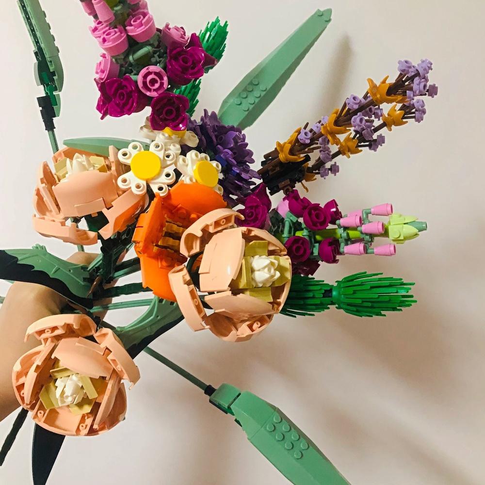 Kleine Partikel Baustein Spielzeug Bouquet Montage Spielzeug