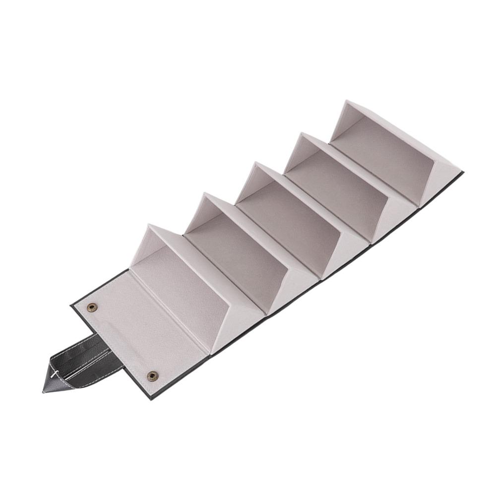 PU Leather Sunglasses Organizer Case Multiple Slots Foldable Design Travel Glasses Case 5 Slots Roll Up Design