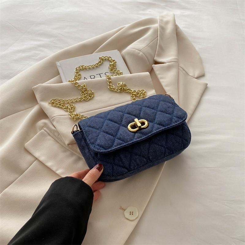 Trendige Damen-Kleinquadrat-Kettentasche für Frühling und Sommer Stilvolle Lässige Schulter-Crossbody-Handtasche