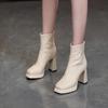 New Street Style High Heel Women Ankle Boots Fashion Square Toe Short Booties Autumn Winter Ladies Shoes Botas