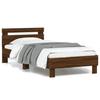VidaXL Bed Frames Headboard and LED Lights, Single Bed with Slatted Base, Adult Bed, Bedroom Furniture, Modern, 838721