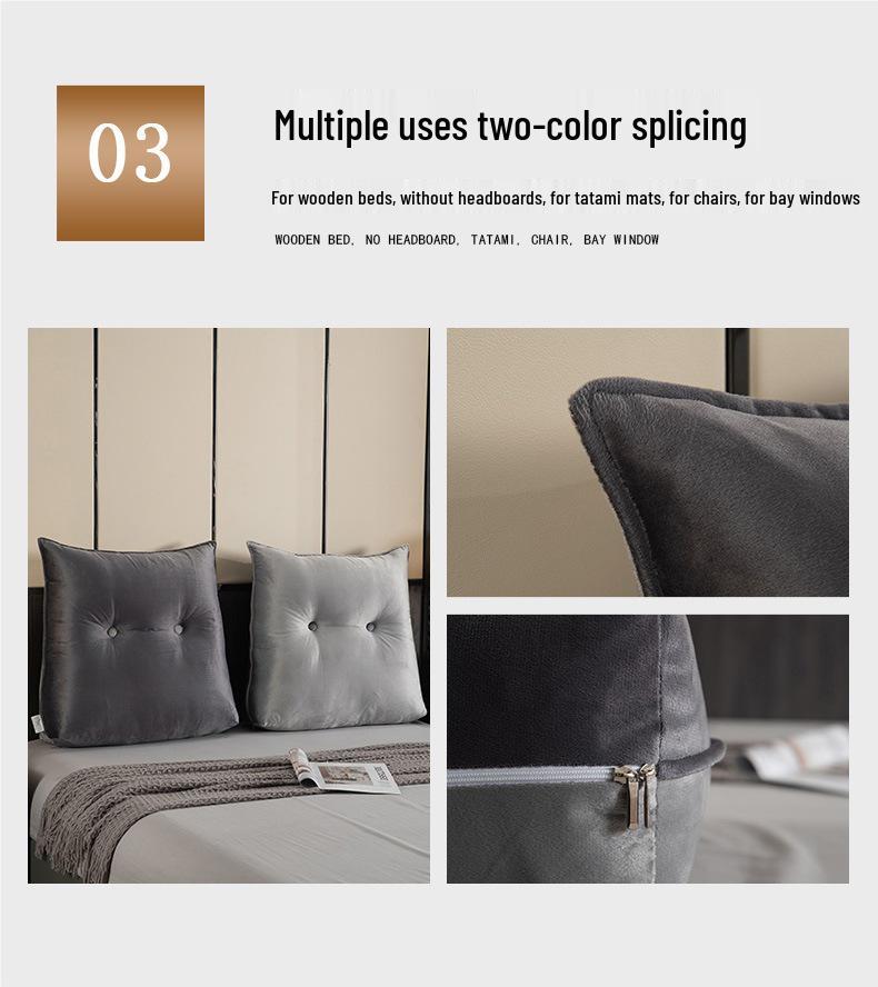 Coussin de Dossier de Lit Doux Triangulaire - Amovible & Lavable