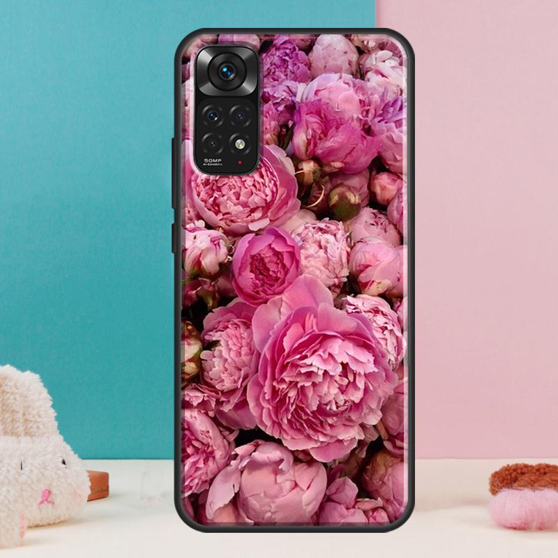 Peonies Beautiful Flower Case For Xiaomi Redmi Note 14 13 12 Pro 11 9 10 9S 10S 11S 12S Redmi 14C 13C 10C 12C Cover