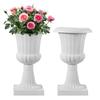 VEVOR Plastic Urn Planters, 25 X 42 Cm, 2 Pack White Classic Flower Pots Front Porch Planters, Indoor & Outdoor Vase for Wedding, Party, Event