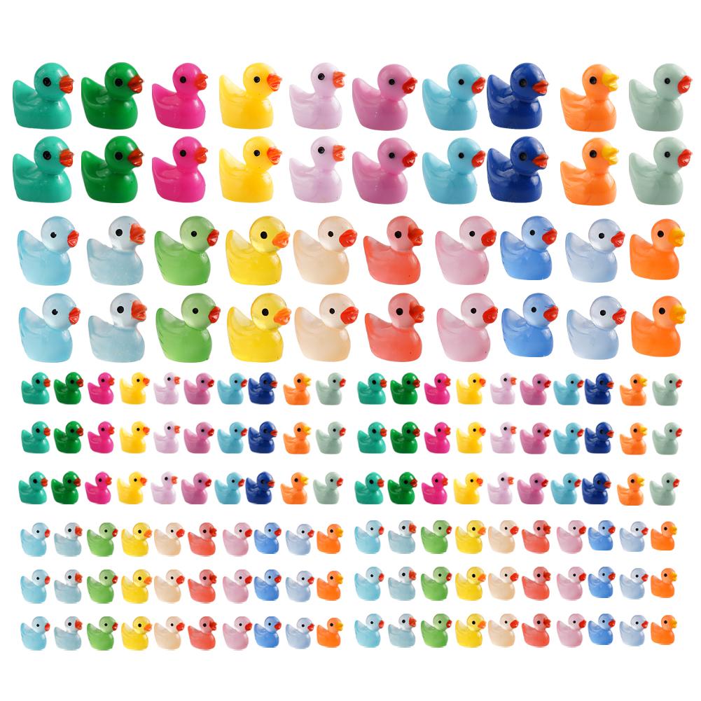 50/100/200PCS Resin Mini Duck Miniature Figurines Ornaments Tiny Duck Handicraft Micro Landscape Garden Crafts Home Decoration