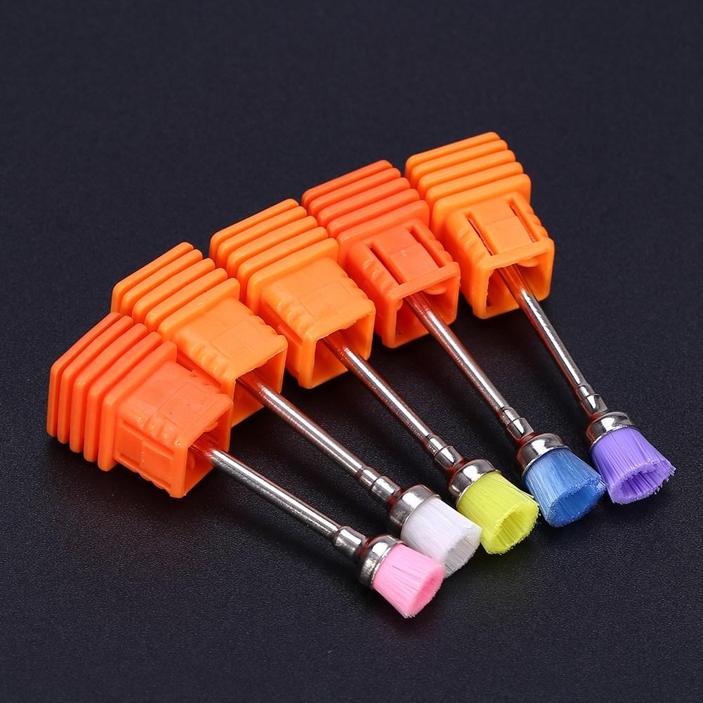 5pcs Nail Polish Grind Drill Clean Brush Head for Electric Nail Drill Machine Nail Dust Remover