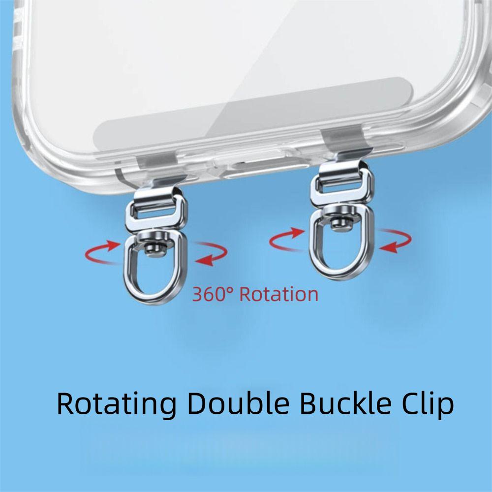 Metal Phone Case Metallic Gasket Upgrade 360° Sling Rope Card Clip Upgrade Snap Strap  Universal