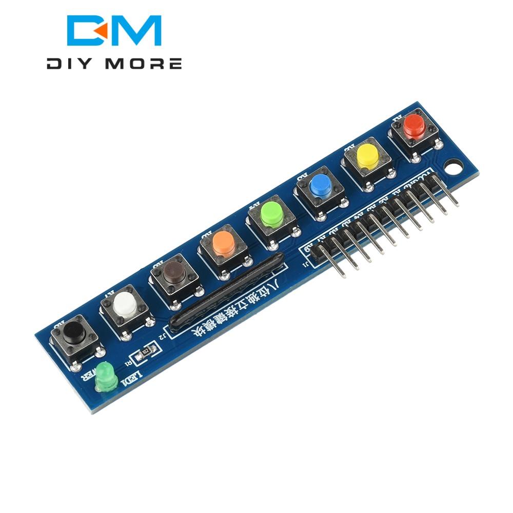 8 Independent Key Button Touch Button Module 3.3-5V with LED Indicator Keyboard Module for Arduino ARM Raspberry Pi