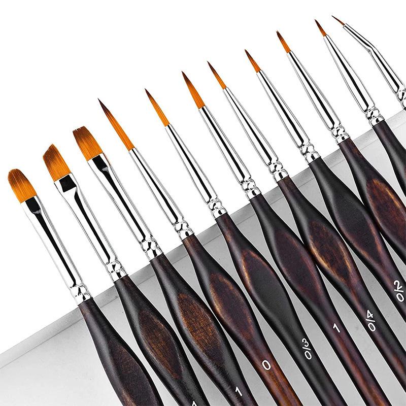 Custom Wear-Resistant Elastic Precision Brush for Line Drawing and Oil Painting with Triangular Handle and Wolf Hair