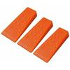 Set of 3 Forestry Felling Wedges 140 Mm In ABS - High Resistance, Anti-kickback Serrated Surface (orange)