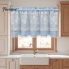 Stain Resistant Window Valance Plaid Floral Curtain, Farmhouse Valance, 1 Panel, Light Curtains Filtering Curtain with Rod Pocket for Kitchen