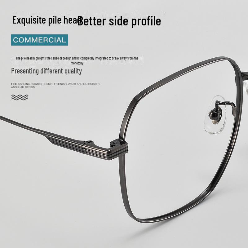 "Retro Simple Titanium Optical Glasses Frame for Myopia - Irregular Literary Design"
