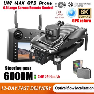 2025 New U99 Professional GPS Drone 8K ESC Camera Screen RC HD Aerial Photography 5G WIFI FPV Obstacle Avoidance Brushless Quadcopter Toy Gift