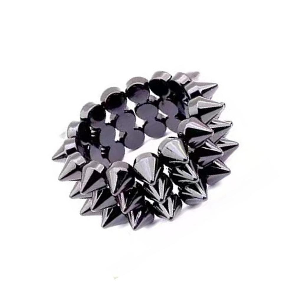 Fashion Statement Wide Bangle Rivet Detail Retro Punk Bracelet Elastic Wrist Band Y2K Jewelry Exaggerated Look