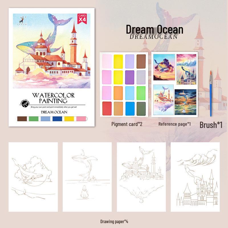 Aquarell-Haftnotizblock für Kinder: DIY Gouache Malen und Malbuch