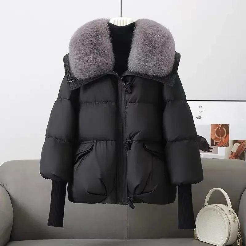 Giacca Corta Larga da Donna Invernale Parka Cappotto Moda Coreana Femminile Cappotto Caldo Ultraleggero