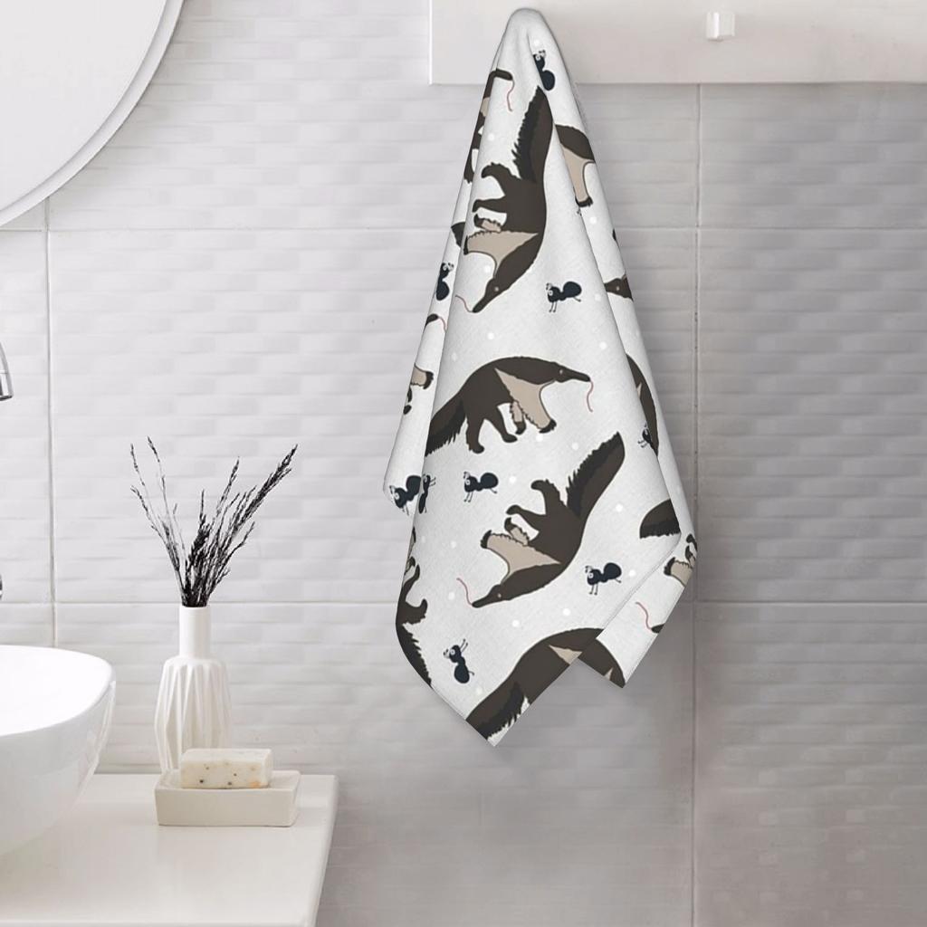 Giant Anteaters and Ants All over Pattern Soft Face Towel Quick Dry Pool Bath Cotton Towels Breathable