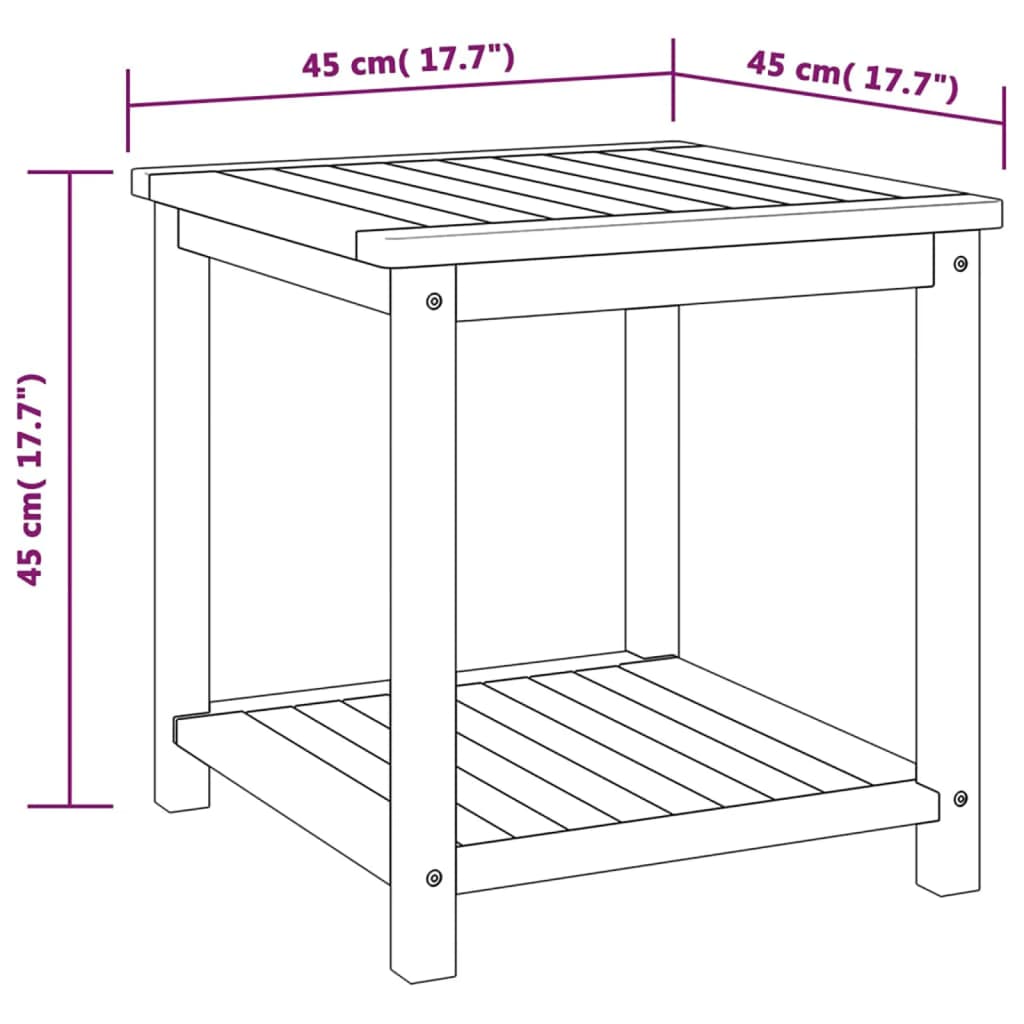 Side Table Solid Acacia Wood 45x45x45 Cm