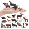 Wild Animal Simulation Set: Reindeer, Brown Bear, Antelope, Beaver, Squirrel, Gray Wolf - Children's Cognitive Ornament