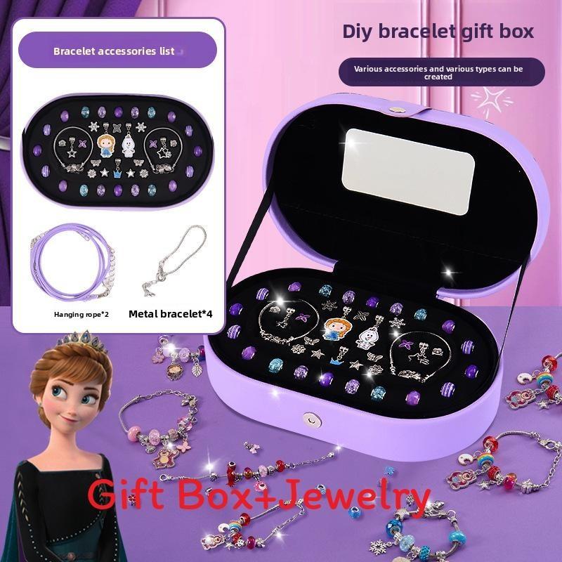 Frozen Elsa Jewelry Storage Box For Girls With Bead Organizer And Gift Set