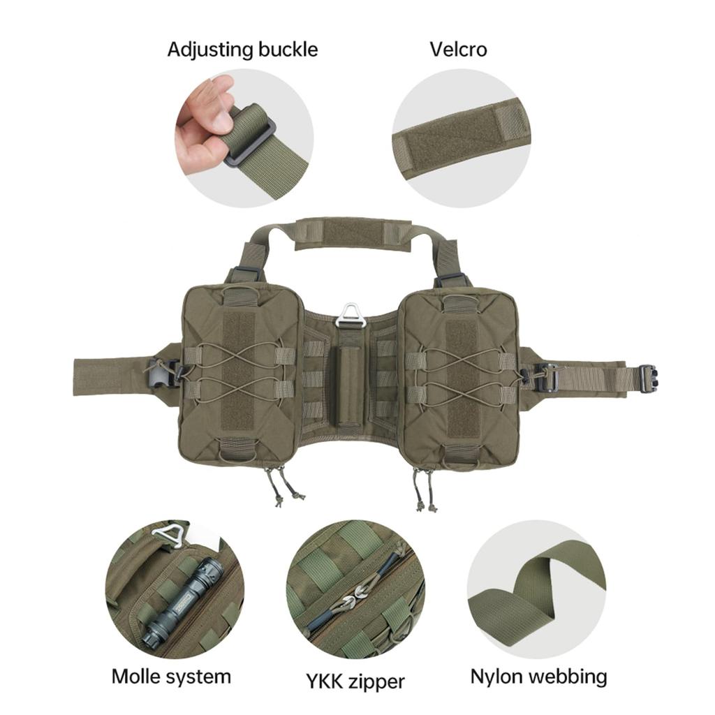 EXCELLENT ELITE SPANKER Saddle Hiking Backpack for Service and Hunting Dogs with 2 Side for Medium and Large Dogs Backpack, Training, Dogs, Pockets,