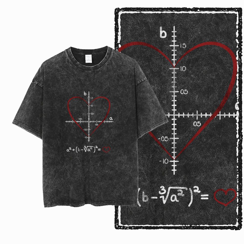 SC MATH THEME PAI Printed Cotton Acid Washed Exclusive Graphic Unisex T Shirt Cool Streetwear Men Tshirts Big Size Tee for men