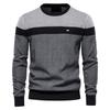 Maglione da Uomo a Girocollo a Manica Lunga in Maglia con Design Color Block Casual Invernale Pullover per Giovani Adulti