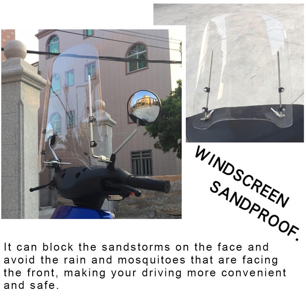 Motorcycle Universal Windshield For Electric Scooter Transparent Battery Car Flashing Tricycle Mounting Motorbikes Deflector