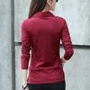 Taste T Shirt Frauen Herbst Tops Drehen Kragen Schlank Baumwolle T-Shirt Weibliche Lange Hülse Frau Kleidung T Shirt Femme