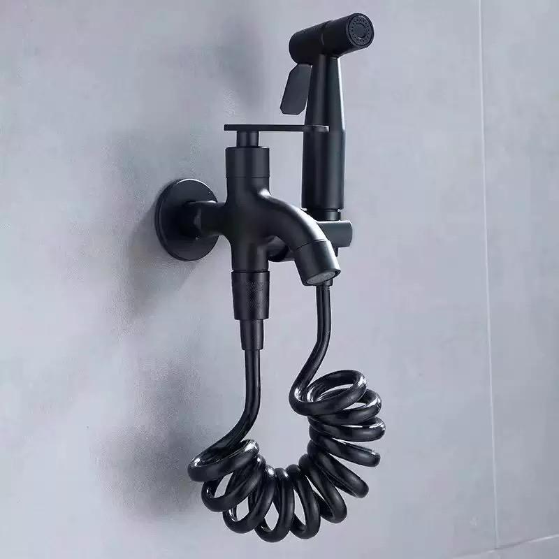 Toilet Bidet Sprayer Shattaf Set with Faucet, High Pressure Boosting Spray Gun for Personal Hygiene & Toilet Cleaning