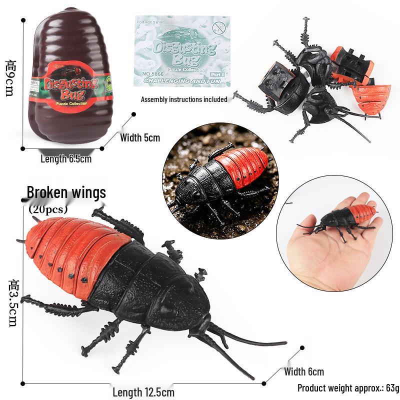 4D Insect Model Toy Set: Ladybug, Stag Beetle, Centipede, Ant, Fly, Mantis