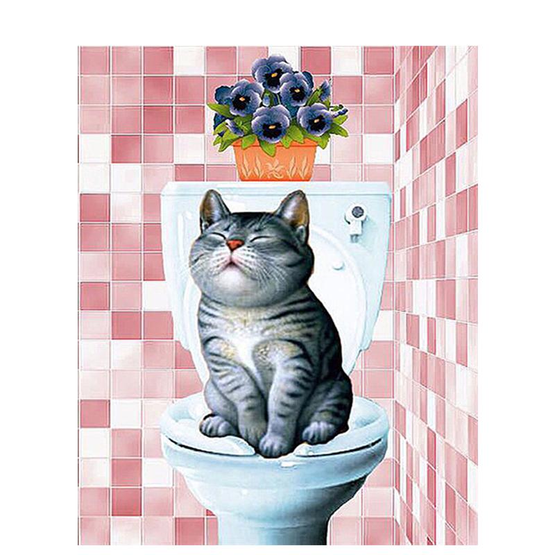 5D Diy Diamond Embroidery Animal Full Round Diamond Painting Cat Diamond Mosaic Cross Stitch Handmade Gift