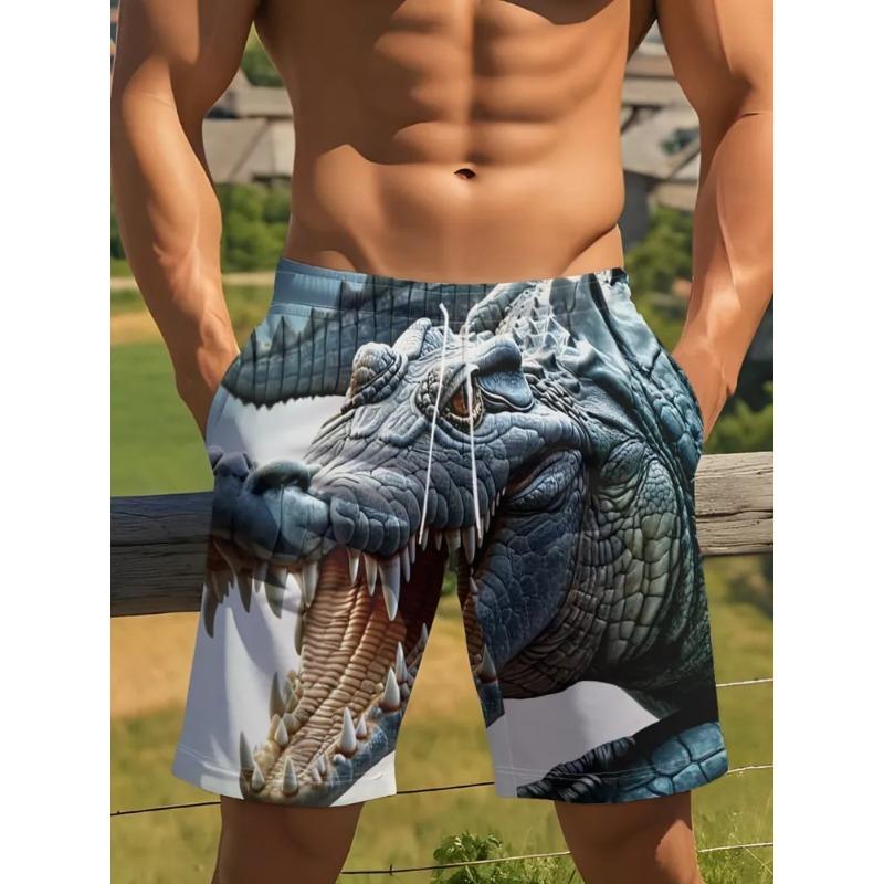 Sommer Herren 3D Gedruckte Strandhose Mode Vielseitig Trend Atmungsaktiv Lässig Urlaubsstil 6XL gray