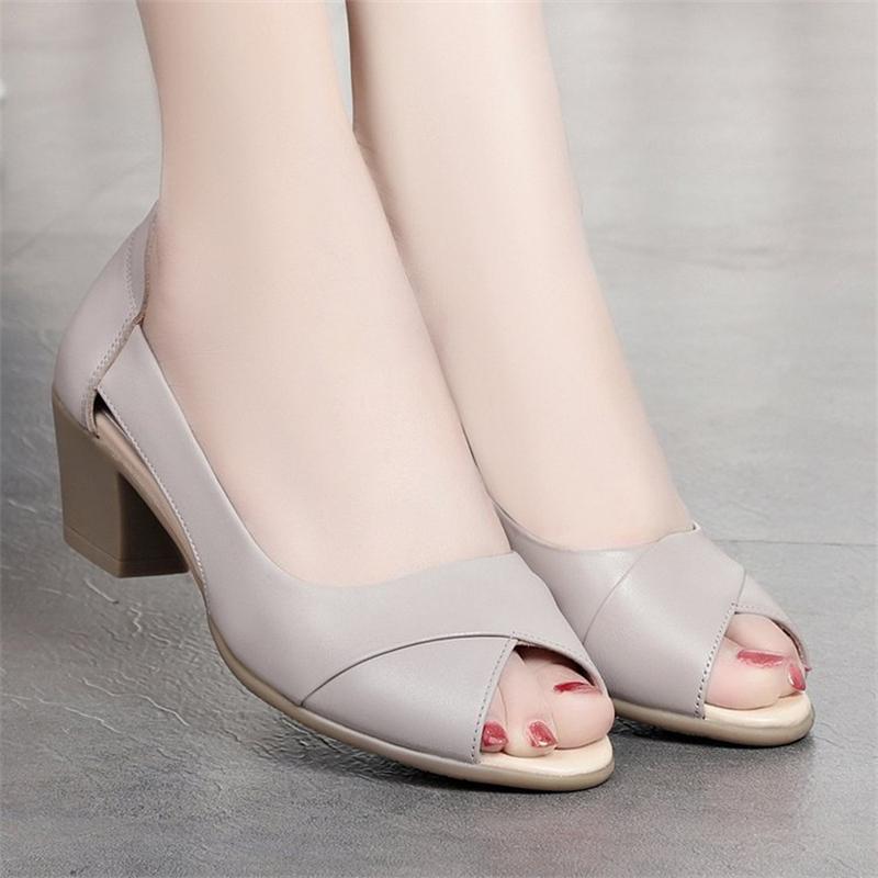 2025 Casual High Heels Ladies Fashion Summer Sandals Ladies Short Heel Walking Shoes Office Everyday Street Shopping Shoes
