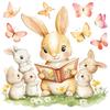 1 Sheet Cute Rabbit Colorful Egg Stickers Easter Electrostatic Patch Glass Window Decals Children'S Room Decoration