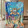 Underwater Cat Adventure 1 Theme Blanket Lightweight Warm Flannel Blanket Decorative Throw Blanket for Home Decoration