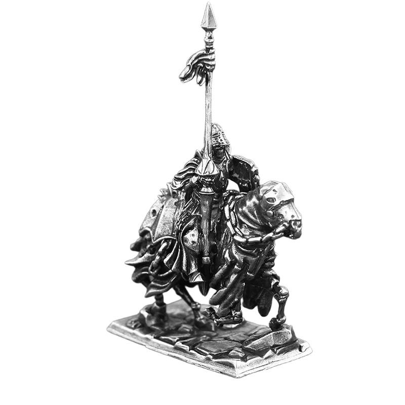 Undead Knight Metal Figurine Skeleton Warrior Miniature Wargaming Car Dashboard Ornament Desk Decor Collection Present Him