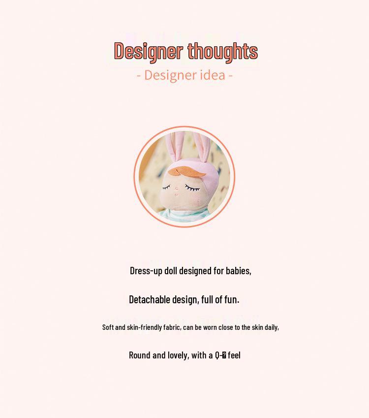 Mitu Baby Angela Dress-Up Doll - Cute Rabbit Plush Toy Gift for Children