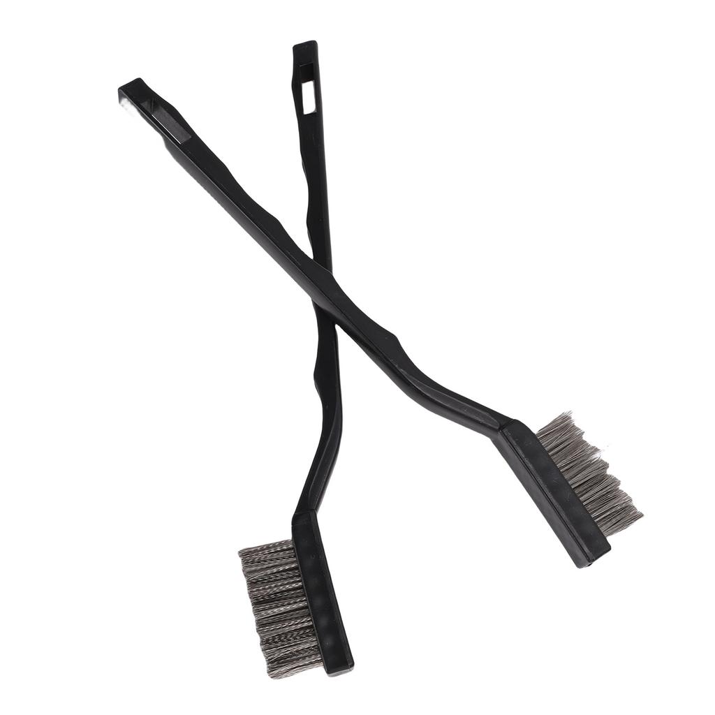 20 Pcs Mini Wire Brush Set Curved Handle Stainless Steel Cleaning Brushes for Cleaning Welding Slag with 2 Pcs Scrapers