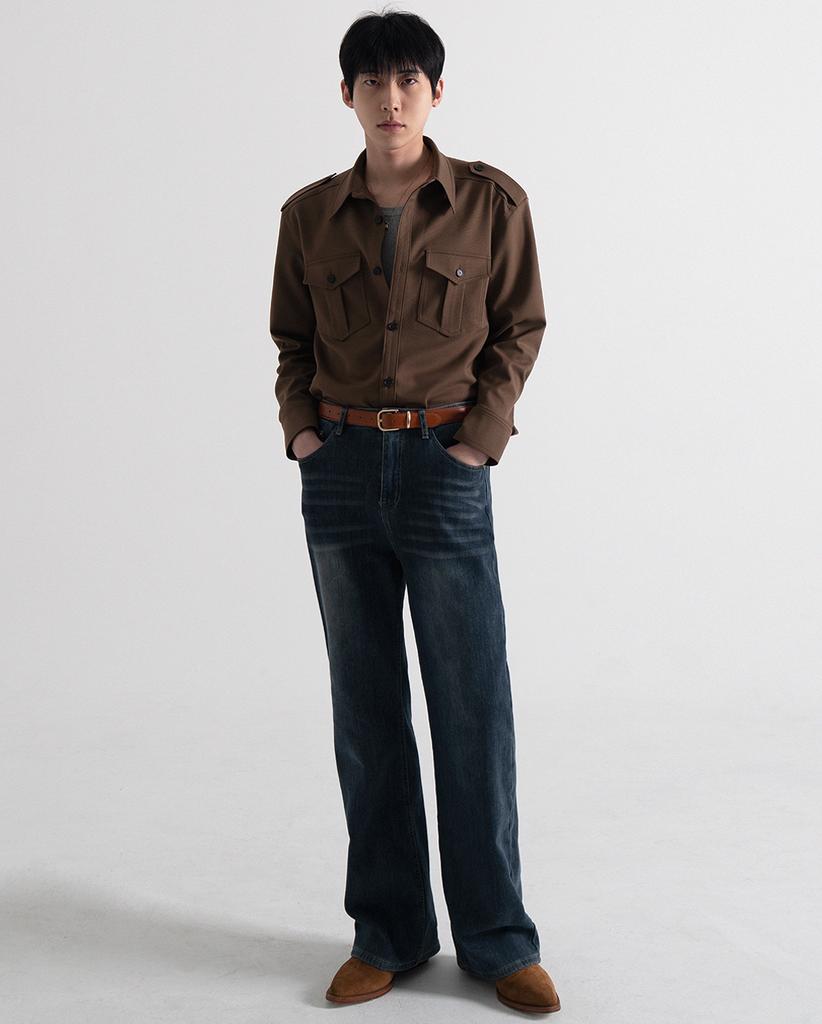 ENOAS Military Twill Epaulet Shirt [Mocha]