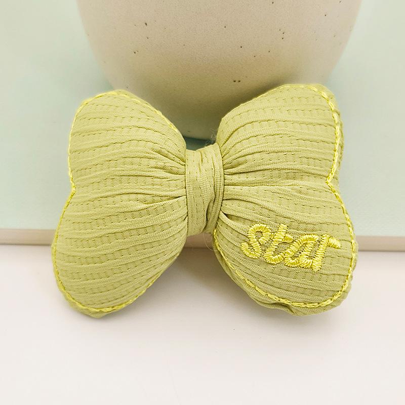 Candy Color Embroidered Bowknot: Fresh Fabric DIY Accessories for Shoes, Socks, Bags, Hair, and Clothing.